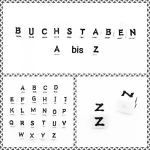 Buchstabenwürfel Z Kunststoff 10 x 10 mm weiß / schwarz