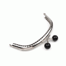 Taschenbügel Geldbörse Rahmen mit Perle 7,5 x 12,5 cm silber/schwarz ROHLING