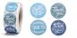 Preview: Aufkleber 25 mm THANK YOU mint blau weiss Nr. 12