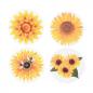 Preview: 8 Aufkleber 38 mm SONNENBLUME Nr. 1 gelb