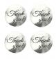 Preview: 1 Aufkleber 25 mm THANK YOU Nr. 10 silber Glitzer