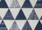 Preview: Dekostoff "DREIECKE blau" Leinenoptik 150 cm