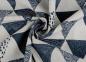 Preview: Dekostoff "DREIECKE blau" Leinenoptik 150 cm