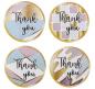 Preview: 8 Aufkleber 25 mm THANK YOU Nr. 15 rosa beige blau