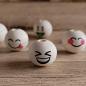 Preview: Nr. 1 EMOJI Holzperle 20 mm mit Gesicht