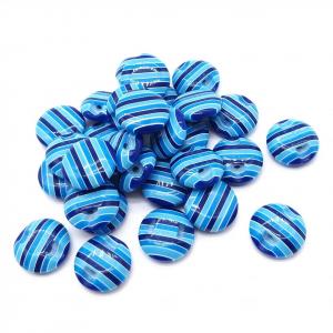 Kunststoffknopf 15 mm mit Öse LINSE blau