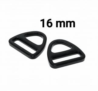 Dreieck D-Ring 16 mm schwarz matt
