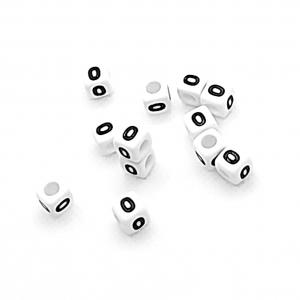 Zahlenwürfel Zahl 0 schwarz weiss 7 x 7 mm