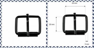 Rollschnalle 25 mm schwarz