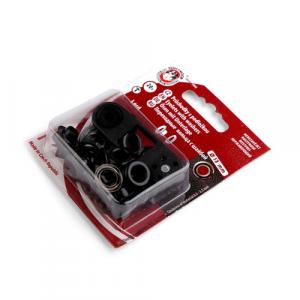 20 Ösen mit Scheiben 7 mm schwarz + Minipresse