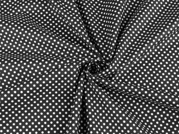 Baumwolle 100% Baumwolle Ökotex 100 schwarz mit weißen Pünktchen