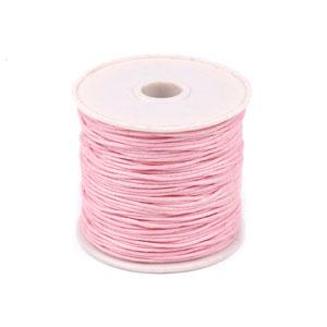 18 Meter Baumwollband Kordel Schnur 1mm rosa auf der Rolle