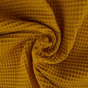 Waffelpique Uni curry 100% Baumwolle Ökotex 100