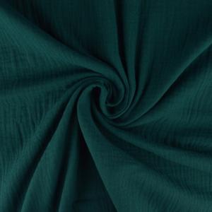Musselin Double Gauze Uni petrol 100% Baumwolle Ökotex 100