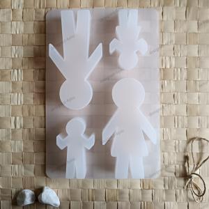 Silikon - Gießform Familie für 4 Figuren