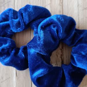 Scrunchie Samt 10 cm royal Haargummi
