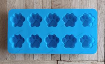 Silikon - Gießform 10-er Pfote Tatze blau