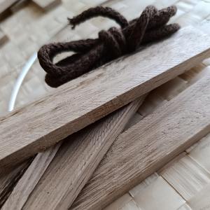 DIY Loop-Ring 20 cm silber mit Holzklötzchen