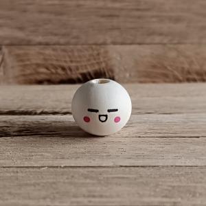 Nr. 3 Holzperle 20 mm mit Gesicht LACHEN