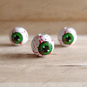 Nr. 2 Holzperle 16 mm Halloween Auge grün