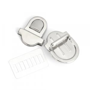 Steckverschluss "MALTE" 32 mm x 46 mm Tornister Mappenschloss silber