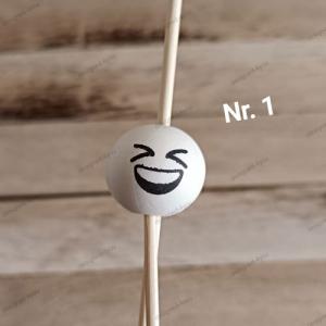 Holzperle 20 mm mit Gesicht EMOJI Nr. 1