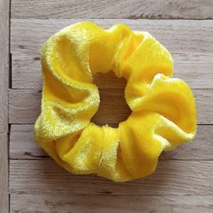 Scrunchie Samt 10 cm gelb sonnengelb Haargummi