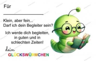 10 Spruchkarten WÜRMCHEN Nr. 4F "Karte mit Spruch"