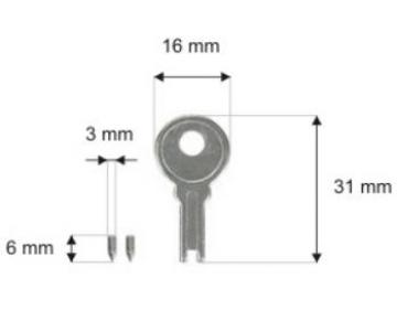 Mappenschloss MIKE 43 x 42 mm mit Schlüssel silber (7-tlg.)