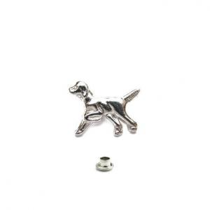 Zierniete JAGDHUND 23 x 17 mm silber