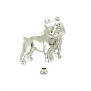 Zierniete FRANZÖSISCHER BULLDOG 23 x 20 mm silber