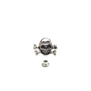 Zierniete SENSEMANN SCHÄDEL TOTENKOPF 18 x 13 mm silber