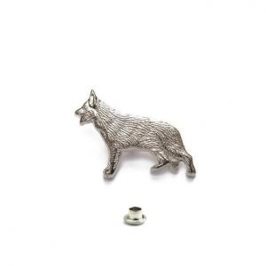 Zierniete SCHÄFERHUND 29 x 22 mm silber