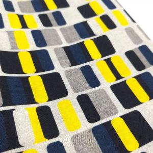 Patchworkstoff Baumwolle No. 1 Ökotex 100 Muster gelb weiß schwarz