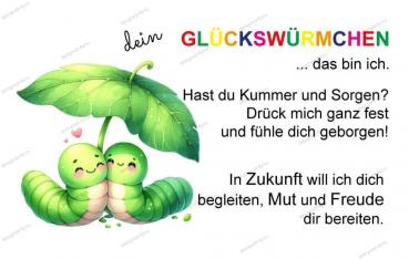 10 Spruchkarten WÜRMCHEN Nr. 2 "Karte mit Spruch"