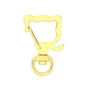 Karabiner mit Motiv HUND 27 x 42 mm drehbar gold