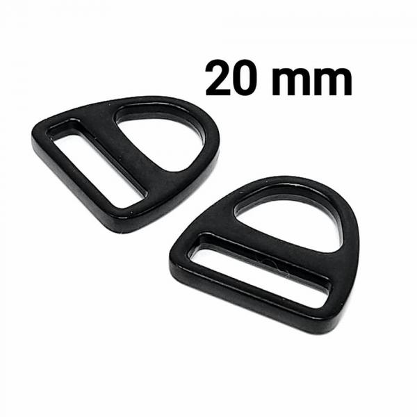 Dreieck D-Ring 20 mm schwarz matt
