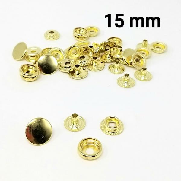 Druckknopf 15 mm gold 201