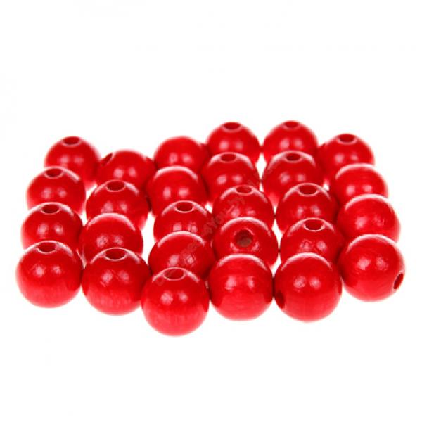 Holzperlen 10 mm rot