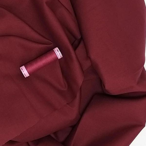 1 m Popeline Baumwolle + 100 Meter Amann Nähgarn weinrot