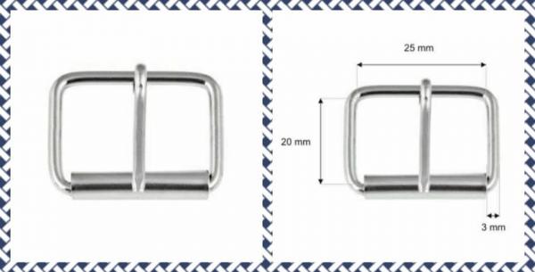 Rollschnalle 25 mm silber
