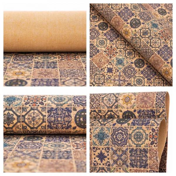 1 Rolle Kork Fliese blau 26 x 30 cm