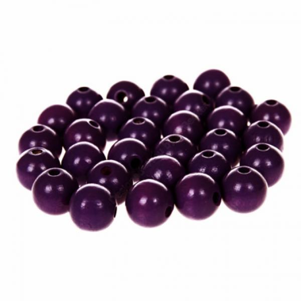 Holzperlen 10 mm dunkellila