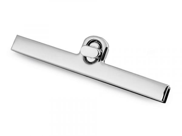 Verschluss für Portemonnaie mit Drehverschluss  21 x 96 mm silber