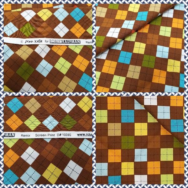 Patchworkstoff Baumwolle 10392 Ökotex 100 Karo braun bunt Robert Kaufmann