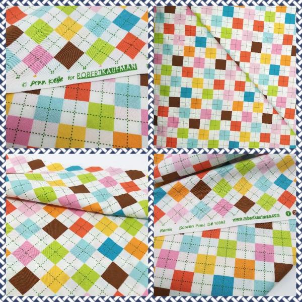 Patchworkstoff Baumwolle 10392 Ökotex 100 Karo weiß bunt