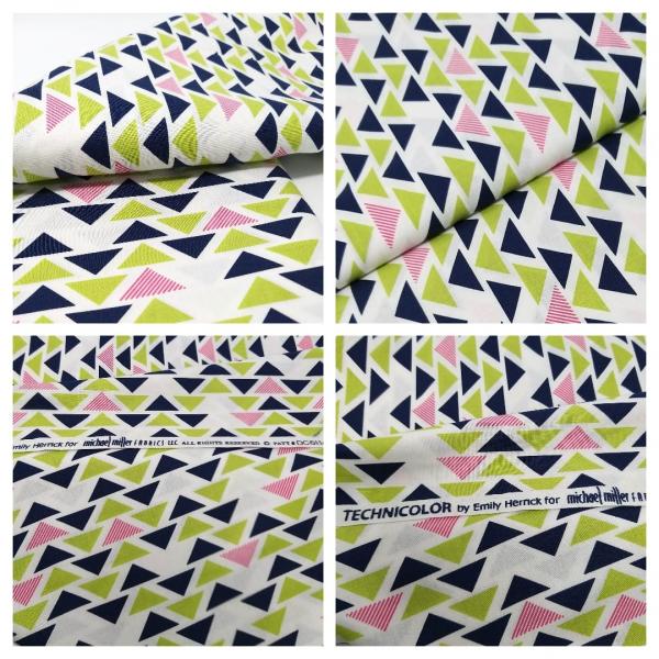 Patchworkstoff Baumwolle DC6114 Ökotex 100 Dreiecke bunt Michael Miller