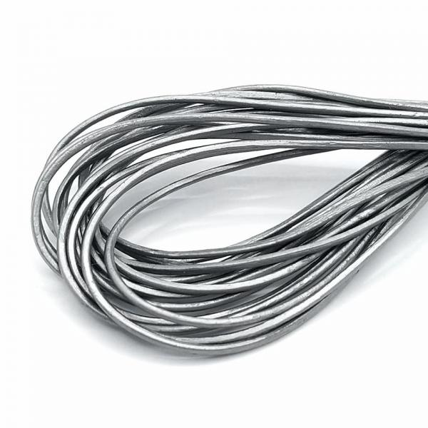 Lederband silbergrau 1,5 mm echt Rindsleder rund Schnur Lederriemen