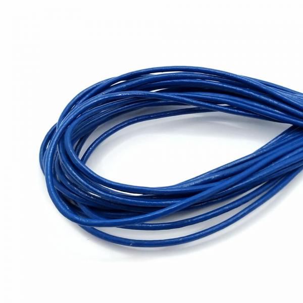 Lederband royalblau 1 mm echt Rindsleder rund Schnur Lederriemen