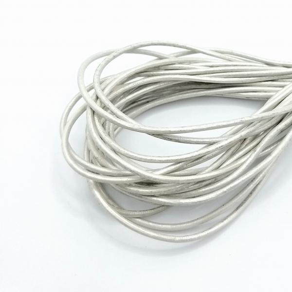 Lederband pearlmut 1,5 mm echt Rindsleder rund Schnur Lederriemen